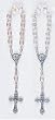 One Decade Finger Rosary with Clear or Pink Beads, Crucifix and Emblem - MADE IN ITALY