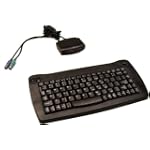 Adesso Wireless IR 88-Key Mini Black PS/2 Keyboard with Built-in Trackball ( ACK-573PB )