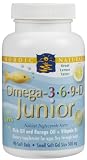 Nordic Naturals Omega- 3-6-9-D Junior 500mg Soft Gels, Lemon 90 ea