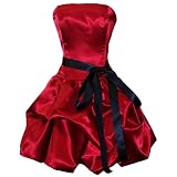 Strapless Satin Bubble Dress Cocktail Gown Prom Holiday