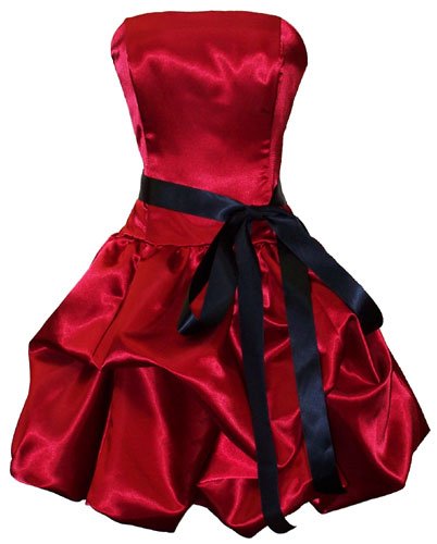 Strapless Satin Bubble Dress Cocktail Gown Prom Holiday