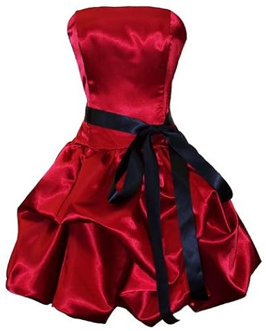 Strapless Satin Bubble Dress Cocktail Gown Prom Holiday Bridesmaid Junior Plus Size