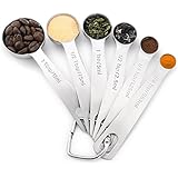 1Easylife H742 Stainless Steel Measuring Spoons, Set of 6 for Measuring Dry and Liquid Ingredients