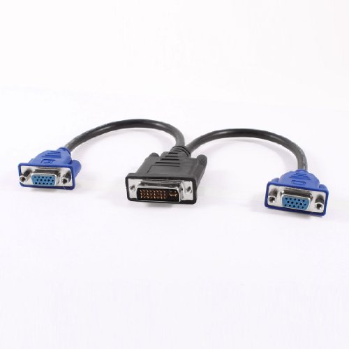 Sourcingmap Laptop Dual Link DVI-I 24 and 5 Pin Male to 2 VGA Female Cable