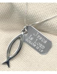 Christian Womens 0.925 Sterling Silver Abstinence Sleak Ichthus Jesus Fish Chastity Necklace for Girls - Girls Purity Necklace