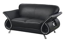 Hot Sale Global Furniture Clark Collection Leather Matching Love Seat, 559, Black