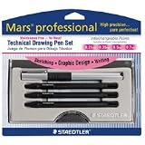 STD712C4SBK - Technical Drawing Pens and Refills, 4 Sizes, Black