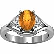 14K White Gold Spessartite Garnet and Diamond Ring