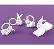 Club Pack of 12 Playfully Posed White Porcelain Easter Bunny Napkin Rings 3.25"