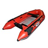 Seamax Ocean320 Red 10.5ft Inflatable Boat with Aluminum Floor, Beam 5.5ft, Pontoon Diameter 16.3