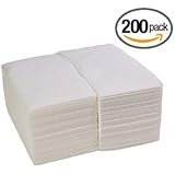 (200-Pack) Linen-Feel Guest Towels / Disposable Cloth-Like Tissue Paper Hand Napkins, White Towel