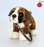 BuySurprise Present Deluxe 30cm Standing Boxer Puppy on Lead Soft Plush Dog by Keel Toys - Looks Real and Feels Real Puppy - A Great Gift for Dog Lovers