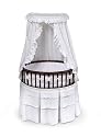 Badger Basket Elite Oval Baby Bassinet, Cherry with White Eyelet