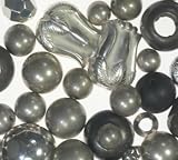 Silver Bead Lot Mix Assorted Sizes Shapes Sizes 6mm-12mm Over 250 Beads