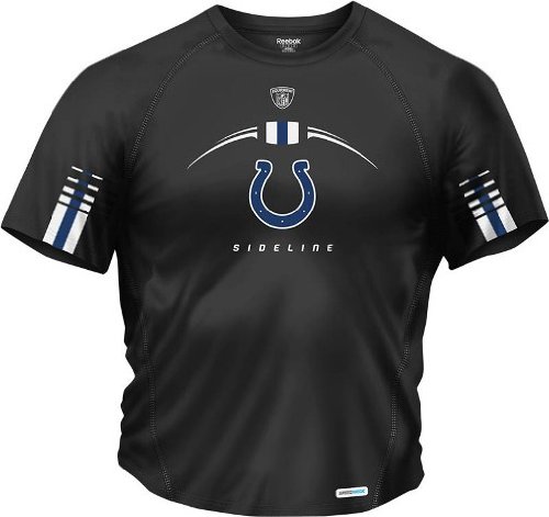 Indianapolis Colts Reebok Sideline Gun Show Performance Speedwick Black T-Shirt - L
