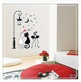 Home Decor Mural Art Wall Paper Stickers--Dating under the street lamp SWST-07