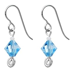 Titanium March Birthstone Earrings Made with SWAROVSKI ELEMENTS