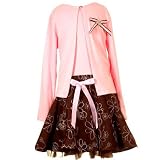 Girls Plus Size Fall Dress Set PINK BROWN FLORAL RARE EDITIONS Girl 10.5-18.5