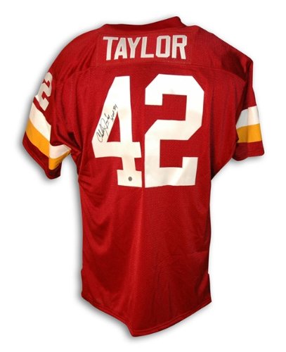 Charley Taylor Autographed/Hand Signed Washington Redskins Red Throwback Jersey Inscribed ''HOF 84''