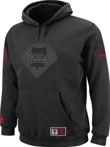Majestic Philadelphia Phillies Black Be Proud Pullover Hoodie Sweatshirt (Large)