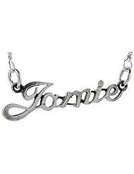 Sterling Silver JAMIE Name Necklace 3/8 inch, 17 inches long