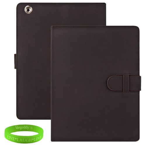 Black Padded iPad Skin Cover Case Stand with Special Unique Hand Strap and Leather Strap Closure for all Models of The New Apple iPad ( 3rd Generation, wifi , + AT&T 4G , 16 GB , 32GB , 64 GB, MC707LL/A , MD328LL/A , MC705LL/A , MC706LL/A , MD329LL/A , MD368LL/A , MC756LL/A , MC744LL/A ect.. ) + Live * Laugh * Love Vangoddy Trademarked Wrist Band!!!