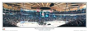 NHL Madison Square Garden April 18, 1999 Wayne Gretzky's Final Farewell - 13.5x39 Panoramic Poster. Deluxe Double Matted with Black Metal Frame #4004