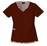 Baby Phat Animalier Shaped Split Neck Scrub Top Scrub Tops Women