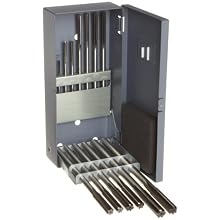 Alvord Polk 127-S-19 High-Speed Steel Chucking Reamer Set, Straight Flute, Uncoated Finish, 14-Piece, 1/8 Inch - 1/2 Inch Oversize and Undersize