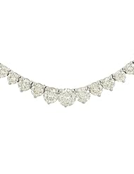 Round 3 prong Graduated Diamond Tennis Necklace 9.96ct