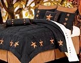 Laredo Black Western Star Comforter Set - Full