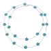 Designer Inspired Simulated Turquoise Floral Layered Sterling Silver Necklace