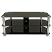 Premier AV HF0050 Plasma and LCD TV Silver Leg Stand Upto 50 inch or 50kgs - Black Glass, Silver legs