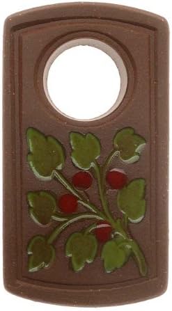 Clay River Designs Pendant, 26x45.5mm Terracotta Berries On Vine, 1 Piece, Brown