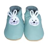 Daisy Roots Bunny Baby Shoes Blue Soft Leather (Newborn)