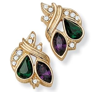 Buy Sim. Amethyst Emerald Earrings