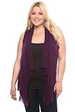 Torrid Plus Size Purple Crochet Fringe Open Vest