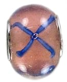 Quiges Beads Charms Murano Glass-Silver