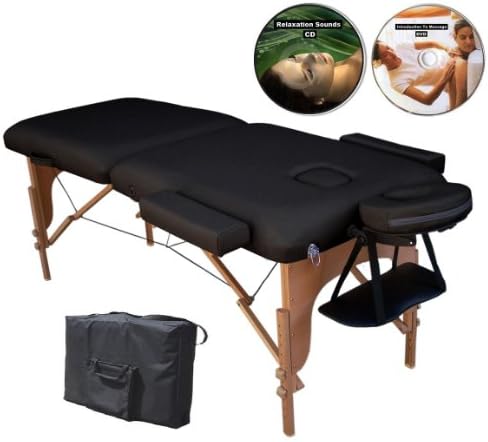 Master BestMASSAGE TABLE Portable Bed Salon Tattoo *BLACK (Includes FREE Carry Case, Massage DVD, And Soothing Sounds CD - Pro2K