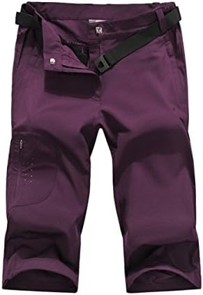 DZRDA Womens Outdoor Stretch Quick-dry Hiking Short Pants Purple Red L