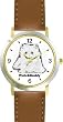 West Highland White Terrier (SC) Dog - WATCHBUDDY&reg; CLASSIC DELUXE TWO-TONE THEME WATCH - Arabic Numbers-Brown Leather Strap-Children's Size-Small ( Boy's Size & Girl's Size )