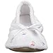 Isotoner Women's Embroidered Terry Ballerina (Medium - 6.5-7.5, White)