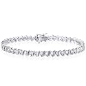 10K White Gold 3.00 Carat tw Diamond Bracelet 7"