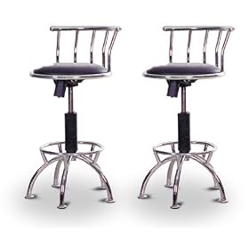 2 24'' to 29'' Adjustable Chrome Bar Stools (Chrome) (Orange Vinyl) by The Furniture Cove&node=1055398
