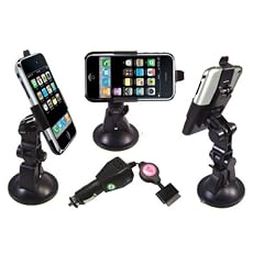Aya-Media [1591] HAICOM Halter KFZ Halterung 360 grad drehbar für Apple iPhone mit passenden KFZ Ladekabel