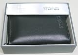 Kenneth Cole Reaction Genuine Full Grain Leather Flip-up Billfold Wallet for Men in Gift Box (Black)