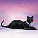 Mystical Mystery Black Cat Figurine With Swarovski Crystal by The Hamilton Collection