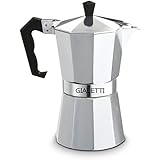 Gialetti Stovetop Espresso Pot - 6 Espresso-cup Italian Coffee Maker - Silver Color