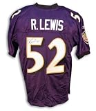 Autographed Ray Lewis Baltimore Ravens Authentic Nfl Reebok Purple Jersey