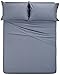Amazon Brand – Pinzon 500-Thread-Count Pima Cotton Sateen Bed Sheet Set - Full, Flint Blue